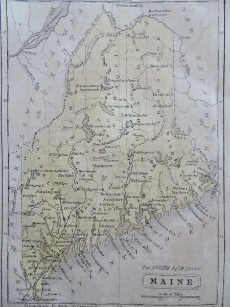 Maine Augusta Portland Bangor Mt. Desert Island 1859 Boynton miniature state map