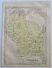 Wisconsin Green Bay Milwaukee Marquette 1859 Boynton miniature state map