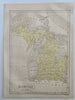 Michigan Detroit Lansing Kalamazoo Flint 1859 Boynton miniature state map