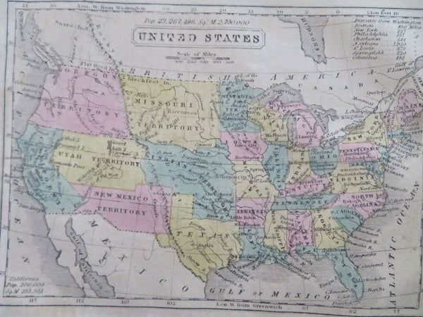 Territorial United States Mormon city named in Utah 1859 Boynton mini map