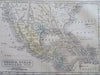 Mexico Texas as Republic shape Gold Region United States 1859 Boynton mini map