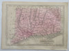 Connecticut New Haven Hartford Stamford Danbury 1859 Boynton miniature state map