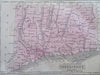 Connecticut New Haven Hartford Stamford Danbury 1859 Boynton miniature state map