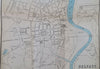 Belfast Ireland 1874 detailed City Plan River Lagan uncommon map