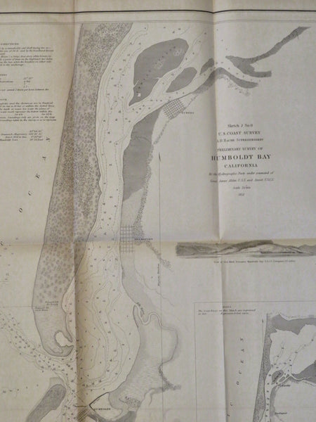 Humboldt Bay Bucksport Humboldt California 1851 U.S. Coast Survey nautical map