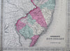 New Jersey State Camden Trenton Newark 1870 A.J. Johnson Scarce Issue map