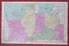 Ohio Kentucky Indiana Illinois Iowa Missouri 1852 Mitchell engraved map