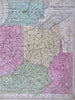 Ohio Kentucky Indiana Illinois Iowa Missouri 1852 Mitchell engraved map