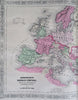 Roman Empire Germania North Africa Greece 1867 A.J. Johnson Scarce Issue map