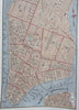 New York City Lower Manhattan Brooklyn City Plan 1853 scarce map hand color