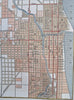 Chicago Illinois City Plan 1853 map Lake Michigan Ward Boundaries Railroads