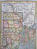 Rhode Island state Providence Newport Block Island 1853 scarce hand colored map