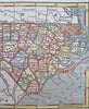 North Carolina state by itself 1853 scarce charming small hand colored map