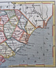 South Carolina Charleston Columbia Pendleton 1853 scarce hand colored map
