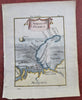 Novaya Zemlya Russian Empire Muscovy Arctic Circle 1719 Mallet hand color map