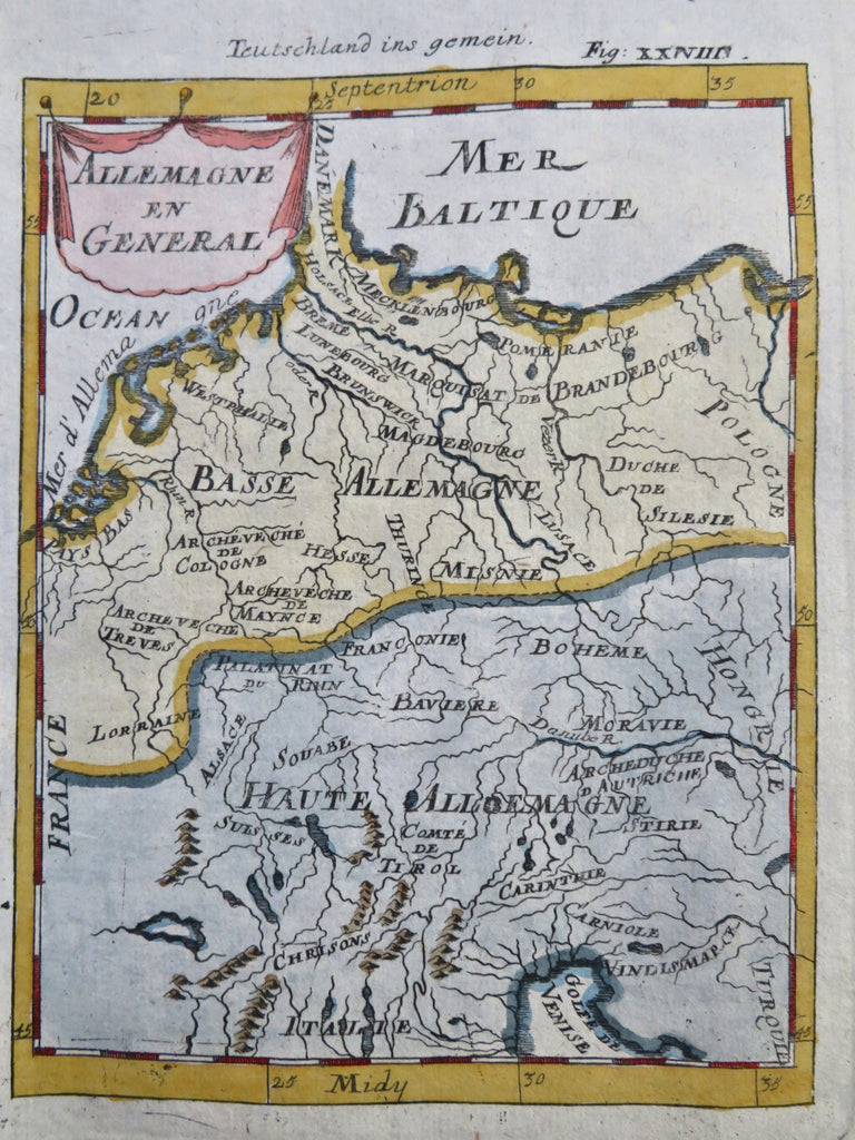 Holy Roman Empire Germany Austria Bohemia Bavaria Brunswick 1719 Mallet map