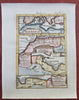 North Africa "Barbary Coast" Morocco Algeria Libya 1719 Mallet hand color map