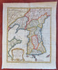 Korea Great Joseon State Seoul c. 1780's scarce lovely engraved hand color map