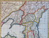 Korea Great Joseon State Seoul c. 1780's scarce lovely engraved hand color map