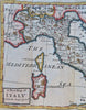 Kingdom of Italy Rome Naples Genoa Venice Milan 1744 Senex engraved map