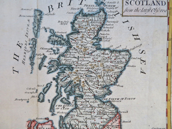 Kingdom of Scotland United Kingdom Edinburgh Glasgow 1744 Senex engraved map