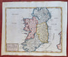 Ireland Dublin Derry Galway Limerick Waterford 1744 Senex engraved map