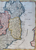 Ireland Dublin Derry Galway Limerick Waterford 1744 Senex engraved map