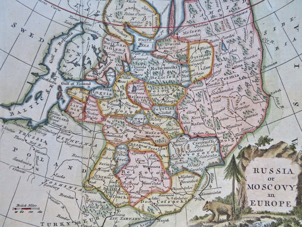 Russia in Europe Muscovy Perm Finland Moscow c. 1770's Kitchin engraved map
