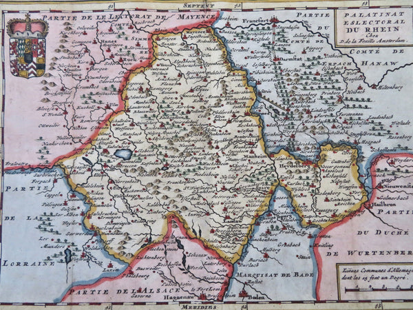 Electorate of the Palatinate Holy Roman Empire Germany 1708 de la Feuille map