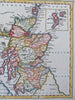 Kingdom of Scotland Edinburgh Glasgow Shetland UK 1770's Kitchin hand color map