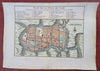Siamese Capital Thailand Ayutthaya 1752 French detailed city plan hand color map