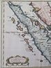 Sumatra Indonesia Padang Medan Binjai 1752 Bellin engraved hand color fine map