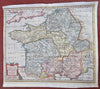 Ancient Gaul France Celtic Tribes Roman Empire c. 1697 engraved decorative map