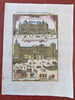 Madrid Castle France & Germany Comparative View 1719 Mallet hand colored print