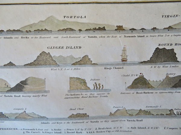 Virgin Islands Tortola Ginger Isl Views Sailing Ships 1833 Hooker nautical print
