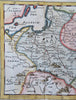 Polish-Lithuania Commonwealth Warsaw Krakow 1744 Senex engraved hand color map