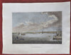 Philadelphia Pennsylvania Sailing Ships Harbor View 1834 Archer engraved print