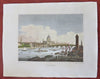 London England Thames River St. Paul's Cathedral c 1847 Neagle hand color print