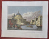 Italy Venice Canal St. Mark's Cathedral 1844 Walker hand colored city view print