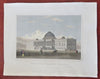 US Capitol Building Washington DC Unfinished Dome 1834 Andrews hand color print