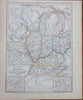 Missouri Illinois Indiana Ohio Kentucky & Tennessee Nashville 1850 scarce map