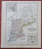 New England Maine New Hampshire Vermont Connecticut R.I. 1850 engraved map