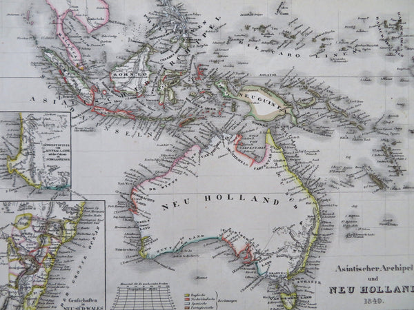 Australia Indonesia Java Sumatra Papua New Guinea Philippines 1849 engraved map