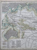 Pacific Ocean Australia oceanography Ocean Currents c. 1850 scientific map