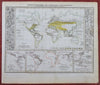 World Agriculture Plants Cocoa Sugar Vanilla Coffee Tea Pepper c. 1850 nice map