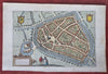 Geldern Westphalia Germany Holy Roman Empire c. 1630 lovely engraved city plan