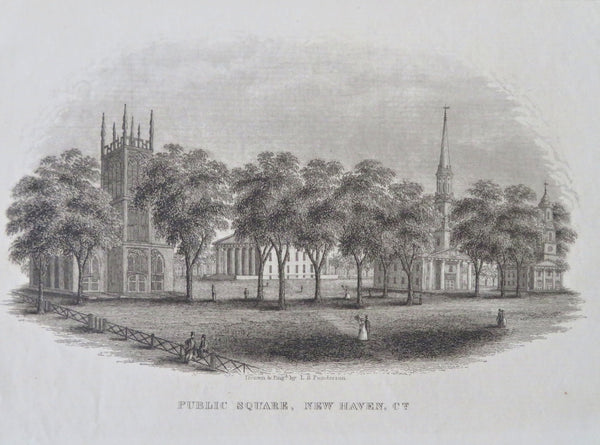 New Haven Connecticut Public Square Yale Univ. c. 1870's Punderson stationary