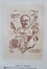 Early Automobile Caricatures Famous Mass. men c. 1905 Lot x 6 rare car prints