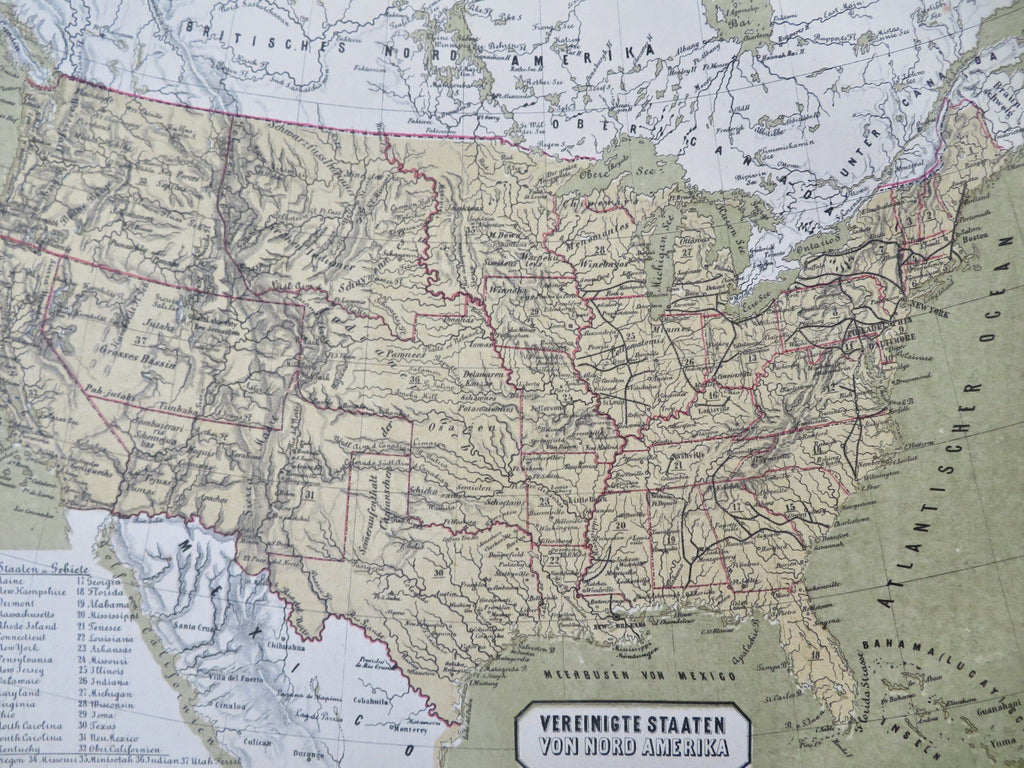 Antebellum United States Texas Utah Territory California Nebraska 1858-59 map