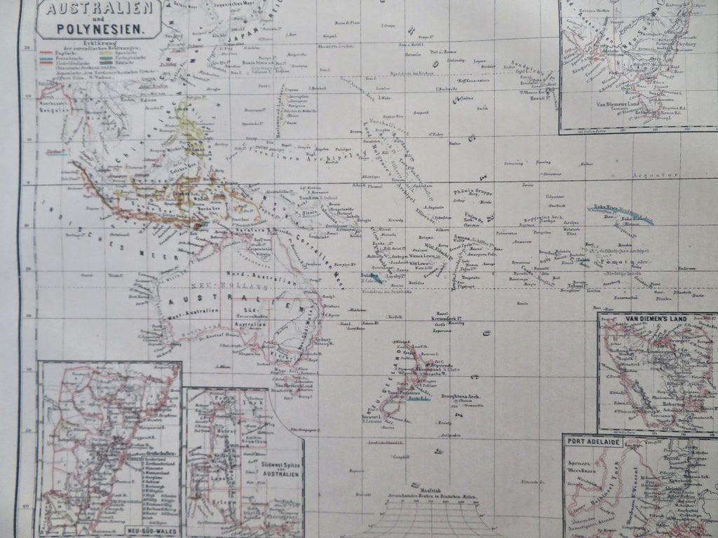 Australia Polynesia New Zealand Hawaii Indonesia Philippines 1858-59 map